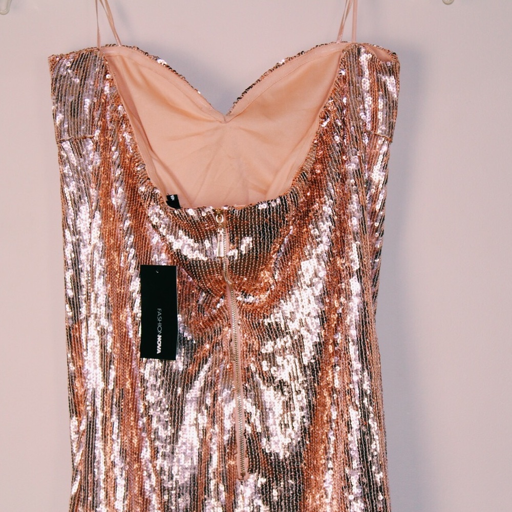 Champagne Sequin Fringe Dress
